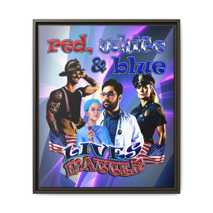 rw&b lives matter - framed canvas art (grey-pink wave)