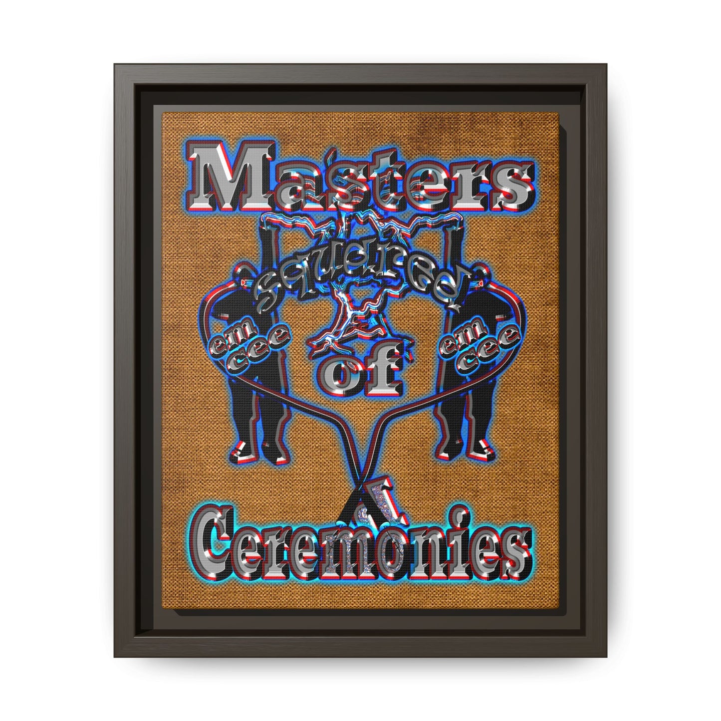 em cee squared - framed canvas art (brown papyrus)