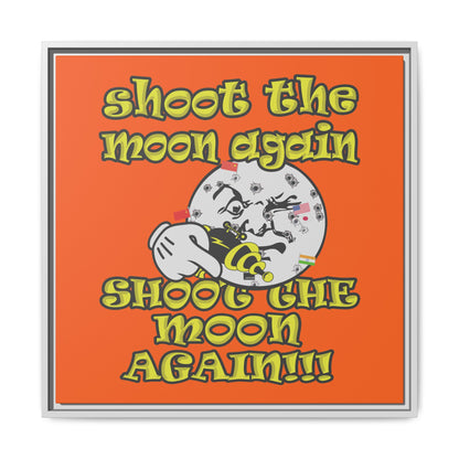 shoot the moon again - framed canvas art (orange)