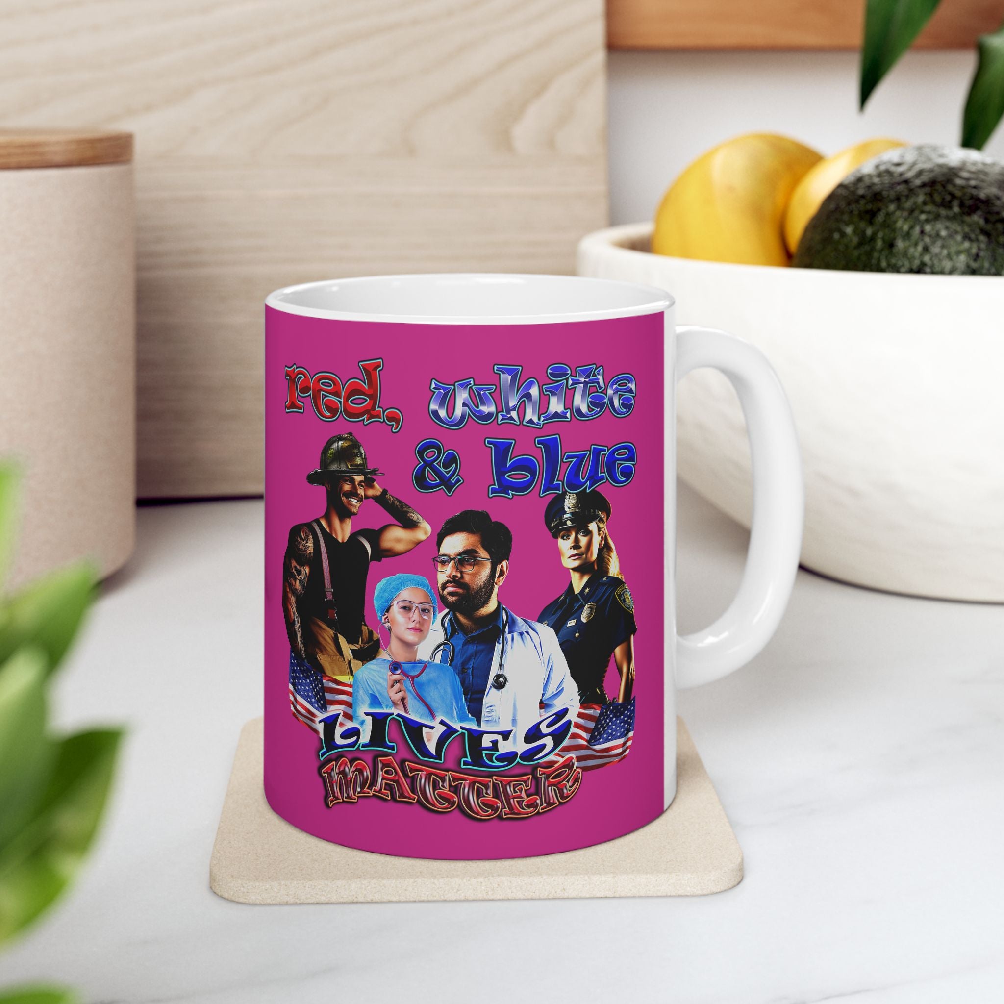 rw&b lives matter - White Mug (pink)