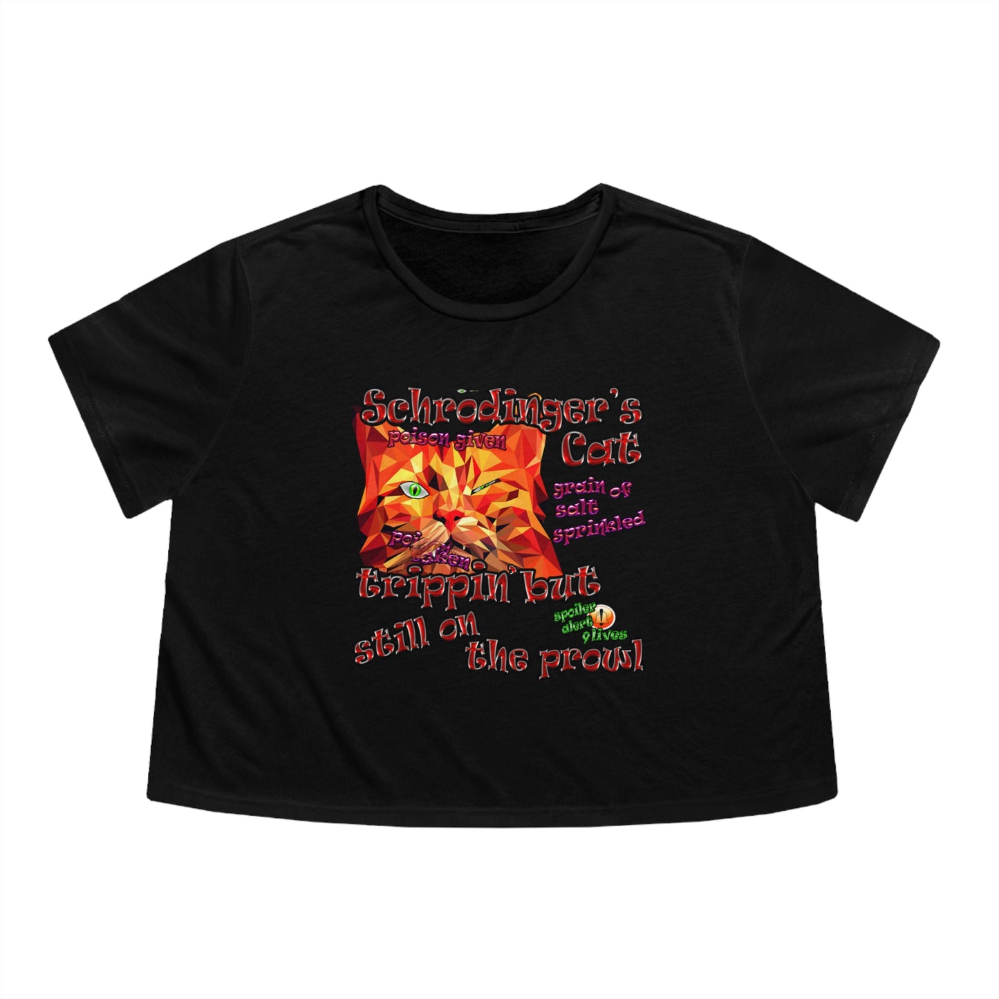 schrodinger's cat - Women's Flowy Cropped Tee