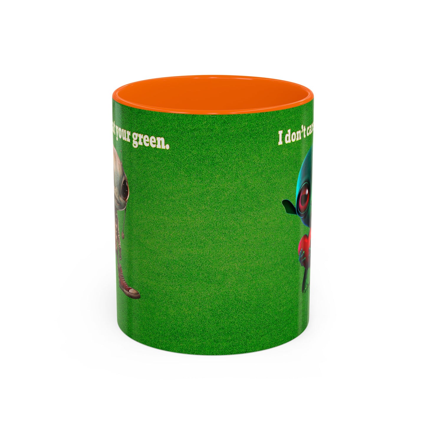I don't care that your grey - Accent Mug (green turf)