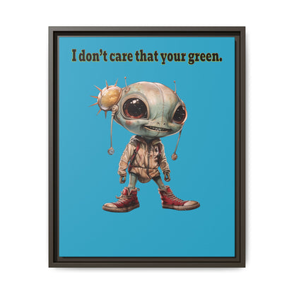 I don't care that your green - framed canvas art (turquoise)