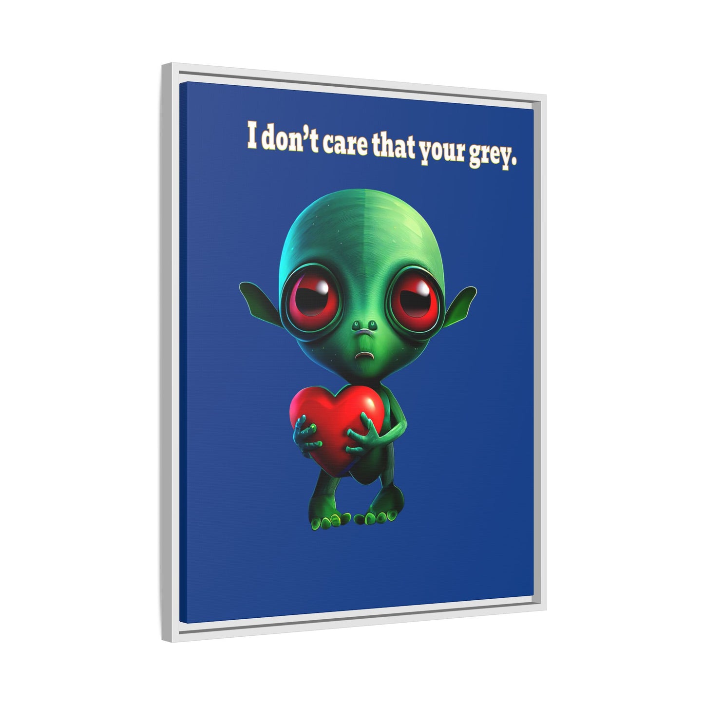 I don't care that your grey - framed canvas art (dark blue)
