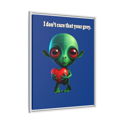 I don't care that your grey - framed canvas art (dark blue)