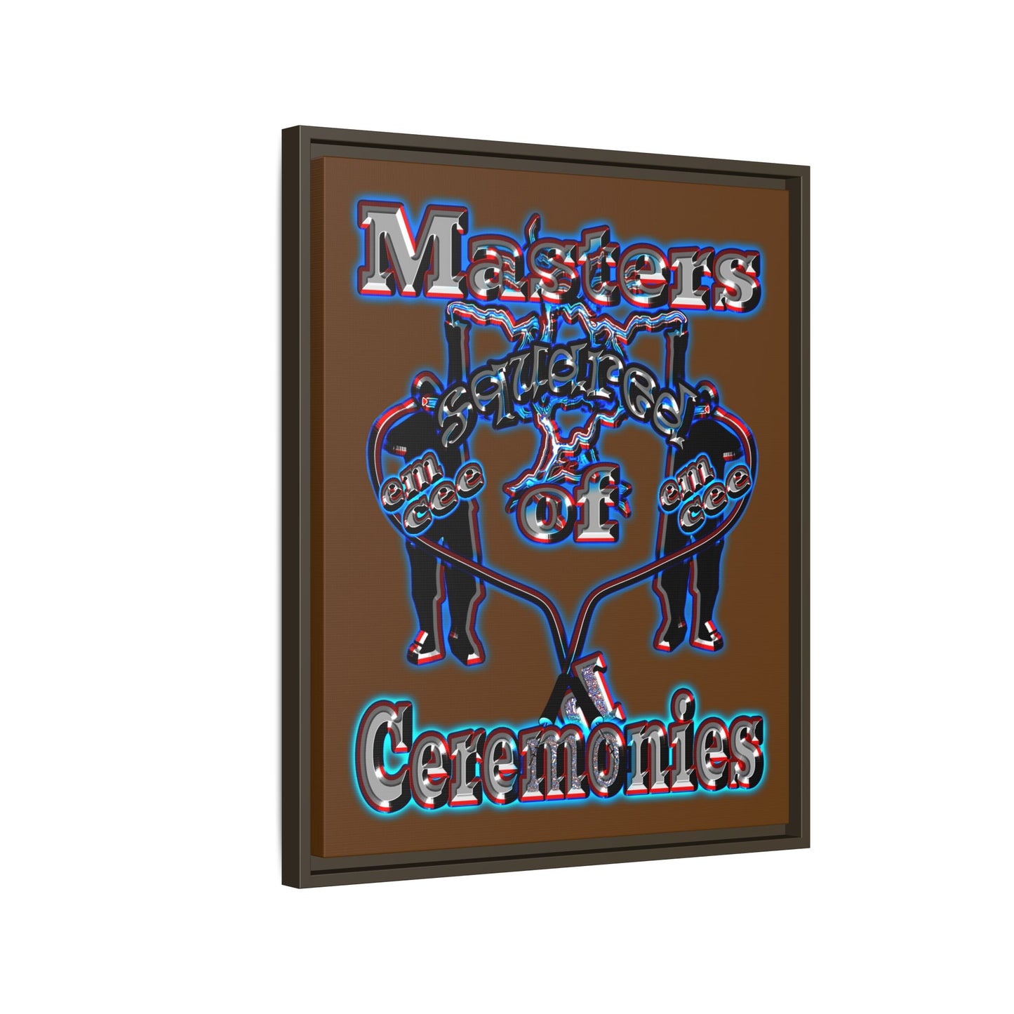 em cee squared - framed canvas art (brown)