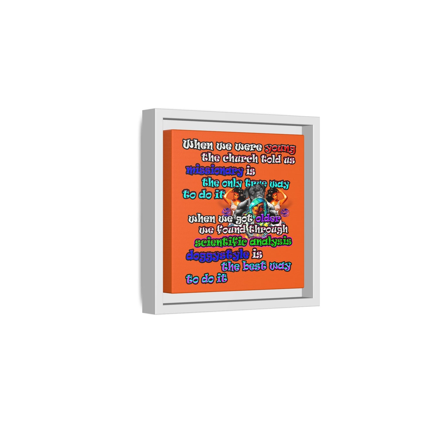 doggystyle - framed canvas art (orange)