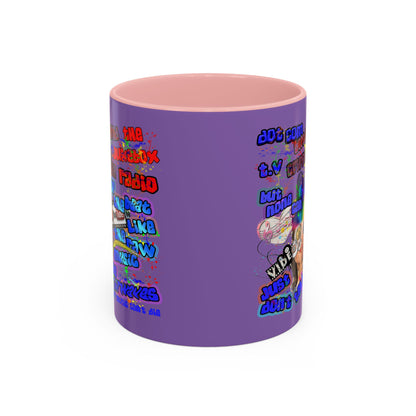 drop the beat - Accent Mug (light purple)