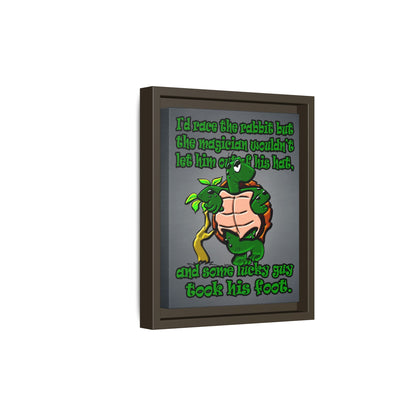 turtle race - framed canvas art (grey-light grey)