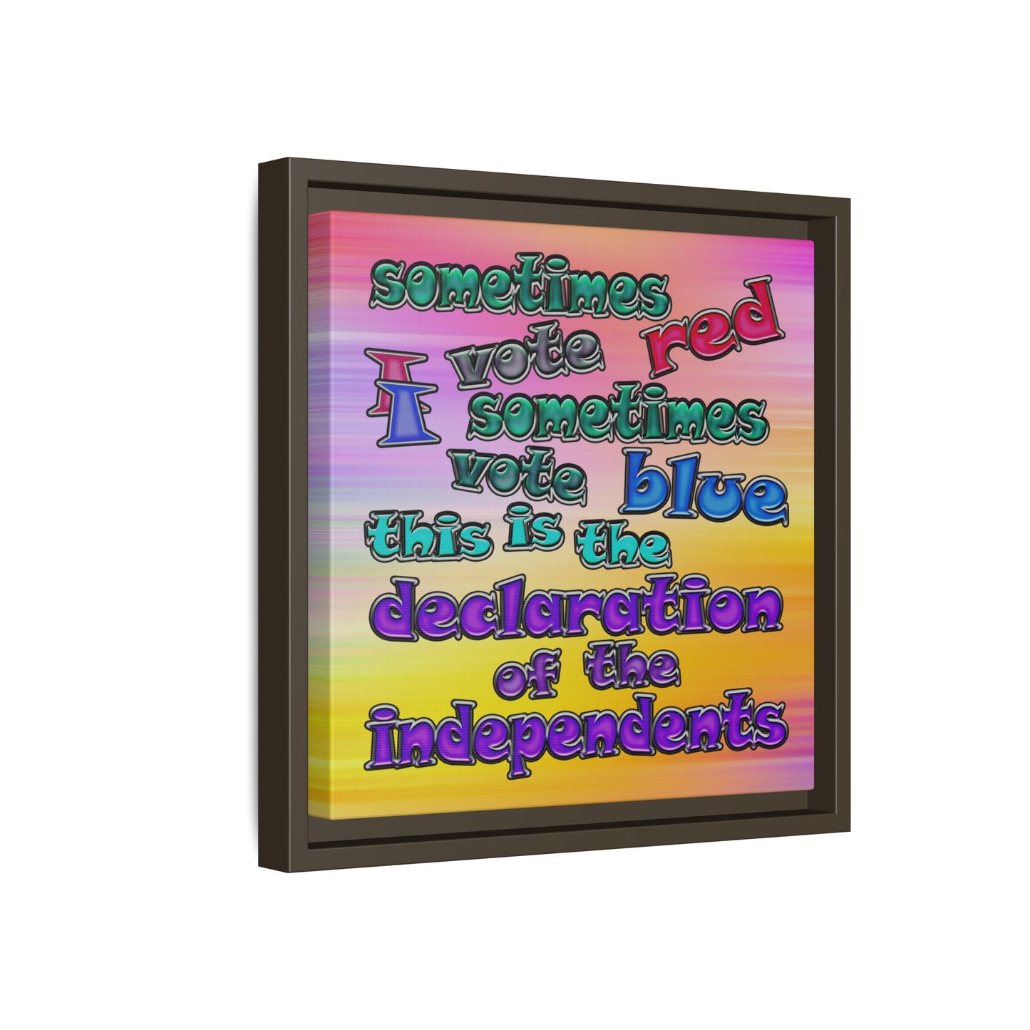 declaration of the independents - framed canvas art (color blur)