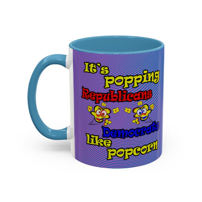 popping like popcorn - Accent Mug (light blue-purple wave)