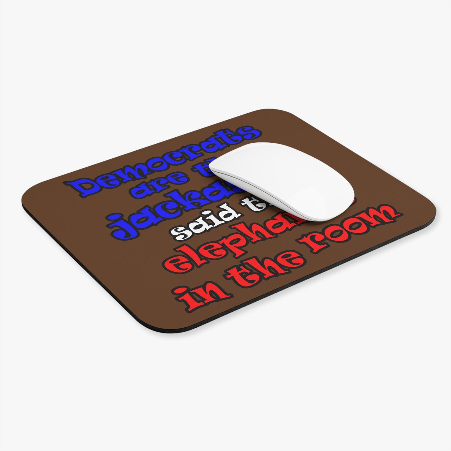 donkeys and elephants - Mouse Pad (Rectangle) (brown)