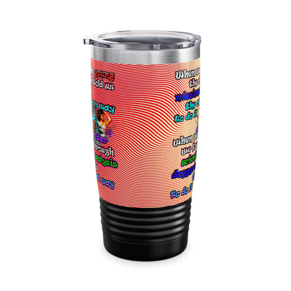 doggystyle - Ringneck Tumbler, 20oz (yellow-orange wave)