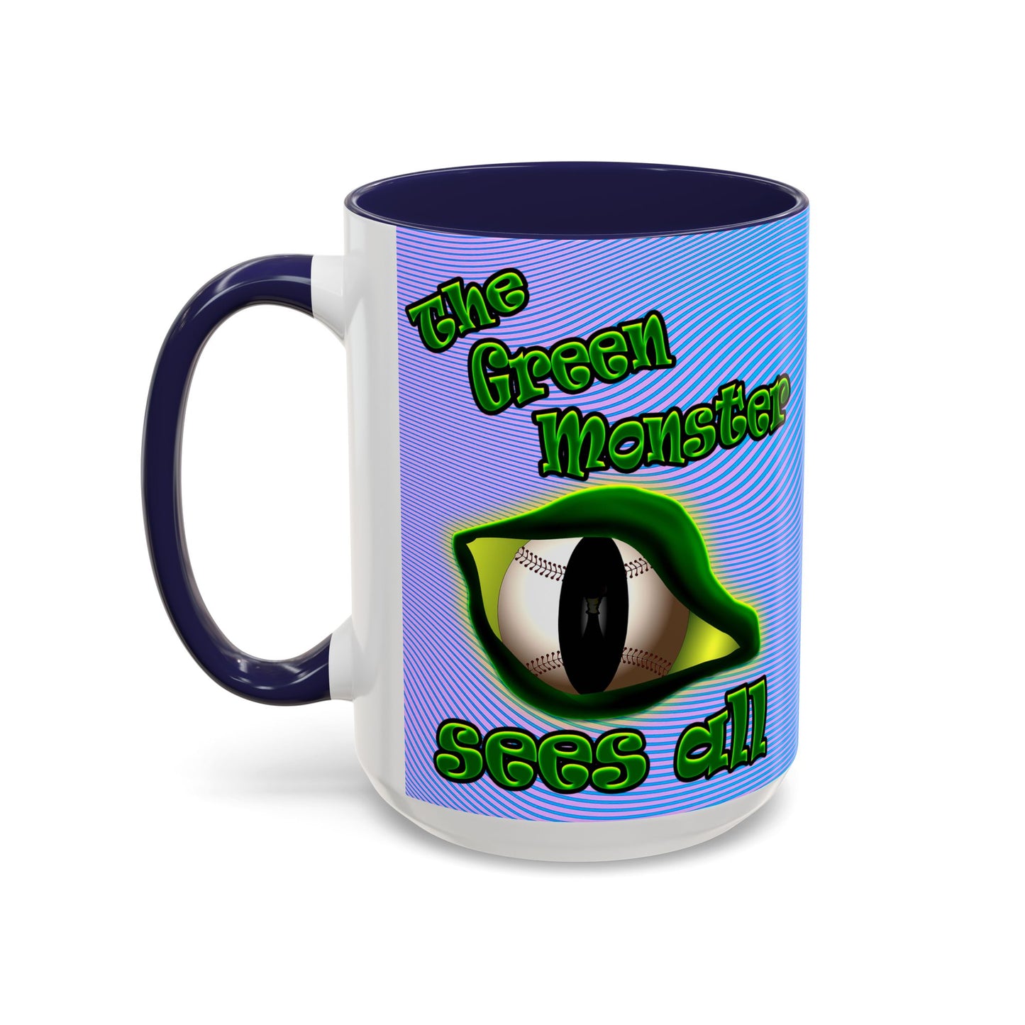 green monster - Accent Mug (light blue-purple wave)