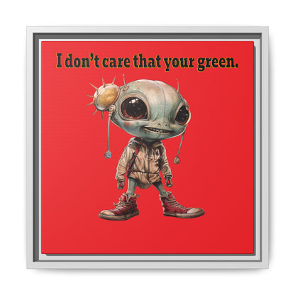 I don't care that your green - framed canvas art (red)