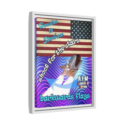 shoot for the stars - framed canvas art (purple wave)
