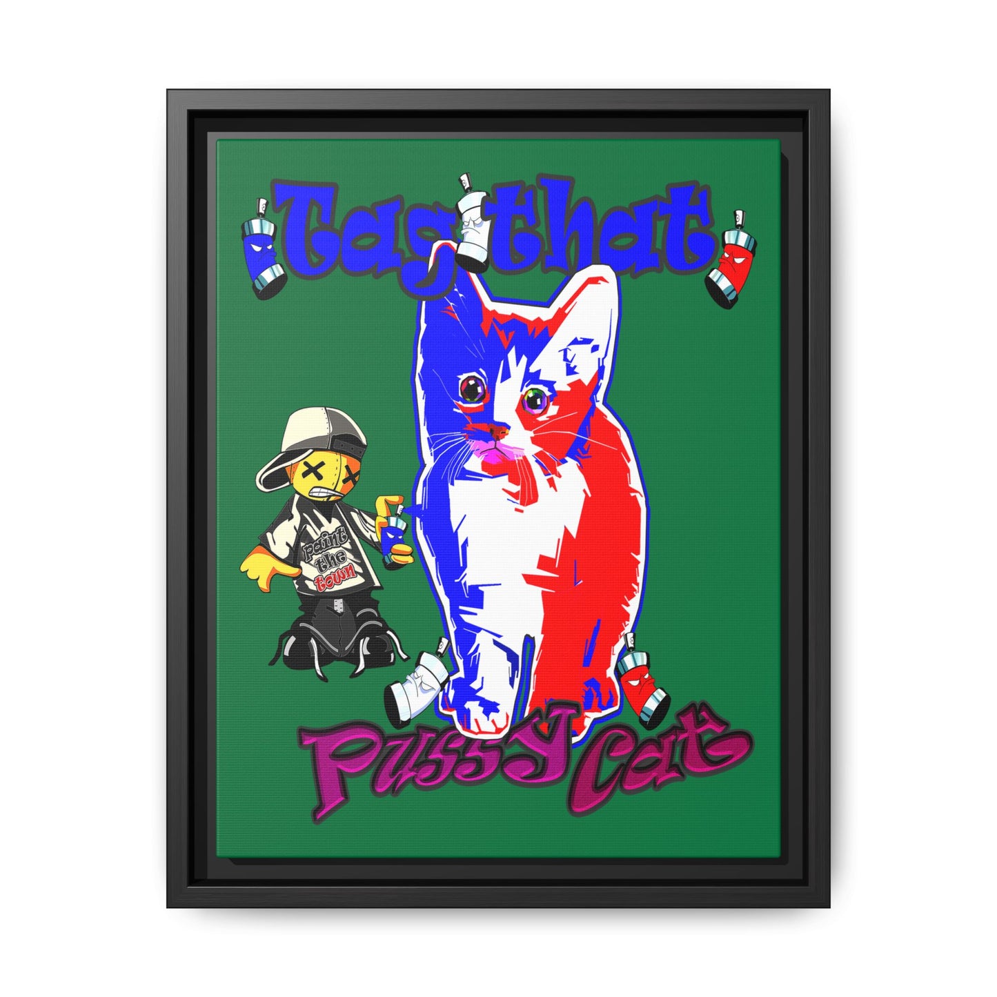 tag that - framed canvas art (dark green)