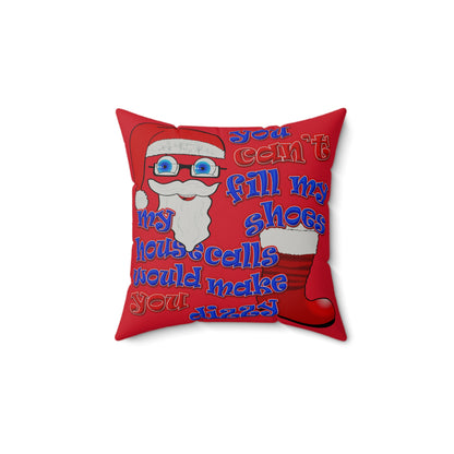 santa's shoes - Faux Suede Square Pillow - (dark red)