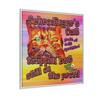 schrodinger's cat - framed canvas art (color blur)