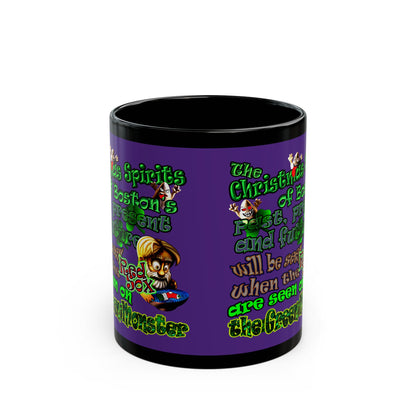 christmas spirits of boston - Black Mug (purple)