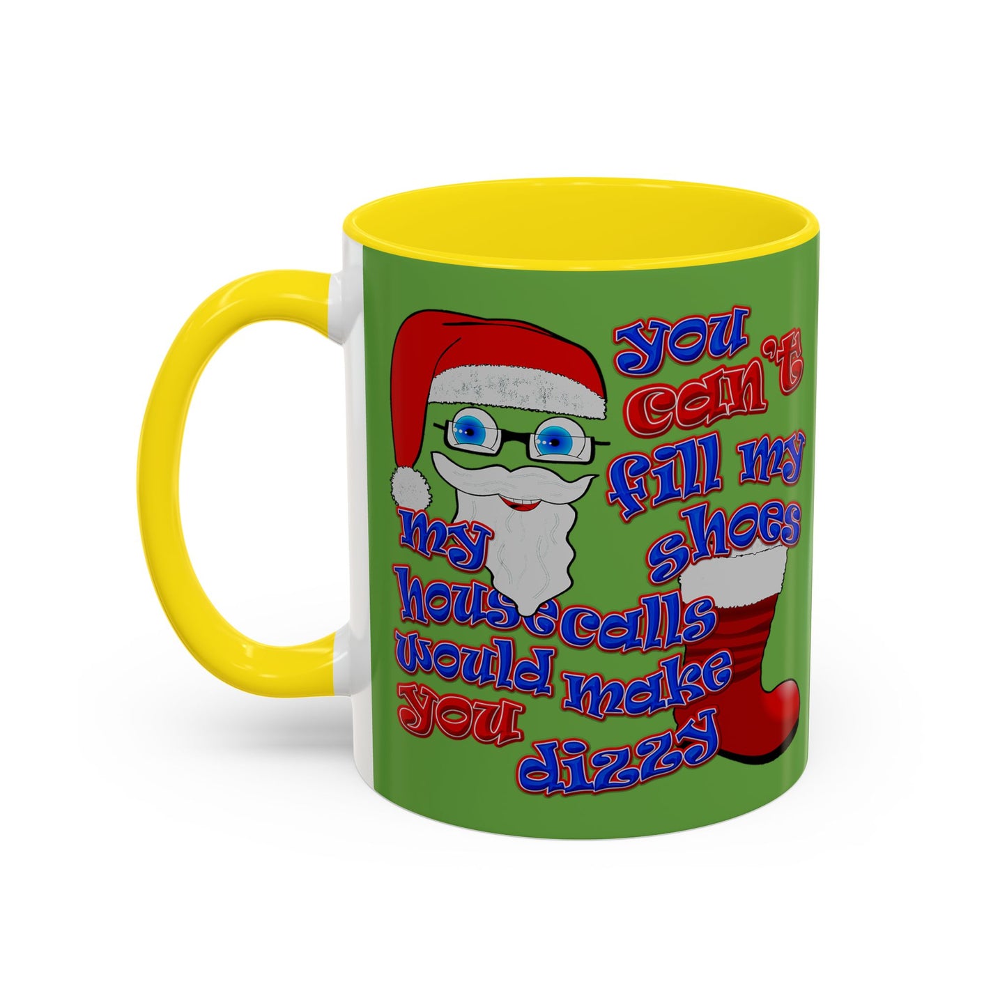 santa's shoes - Accent Mug (green)