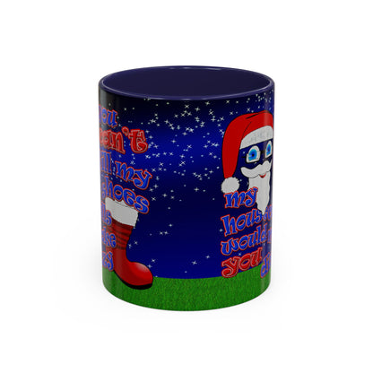 santa's shoes - Accent Mug ('snoops' background)