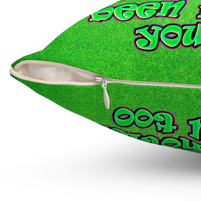 noticed you noticing - Spun Polyester Square Pillow - (green turf)