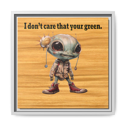 I don't care that your green - framed canvas art (butterscotch wood finish)
