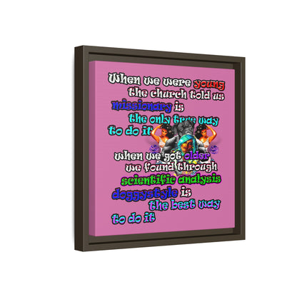 doggystyle - framed canvas art (light pink)