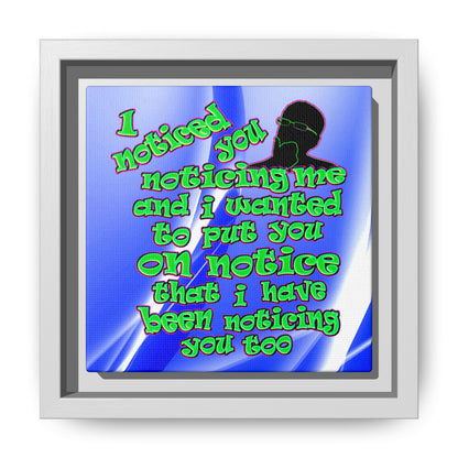 noticed you noticing - framed canvas art (blue-white wave)