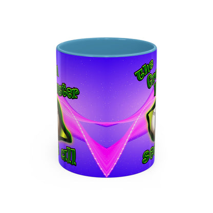 green monster - Accent Mug (purple-pink wave)