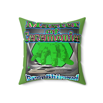 logo - Faux Suede Square Pillow - (green)
