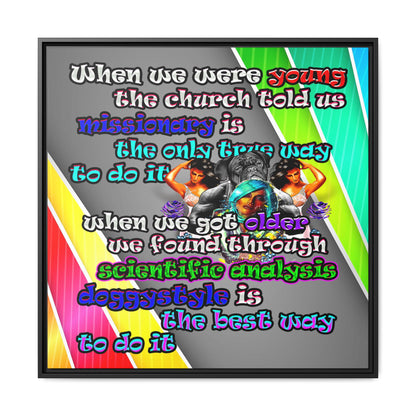 doggystyle - framed canvas art (rainbow split)