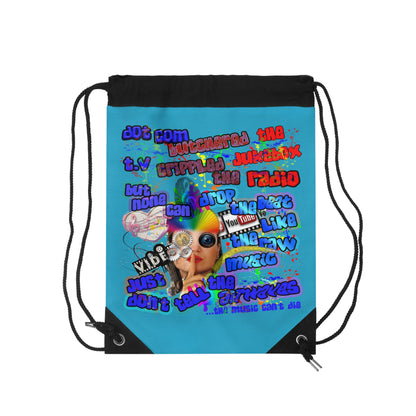 drop the beat - Drawstring Bag (turquoise)