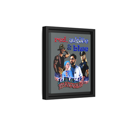 rw&b lives matter - framed canvas art (dark grey)
