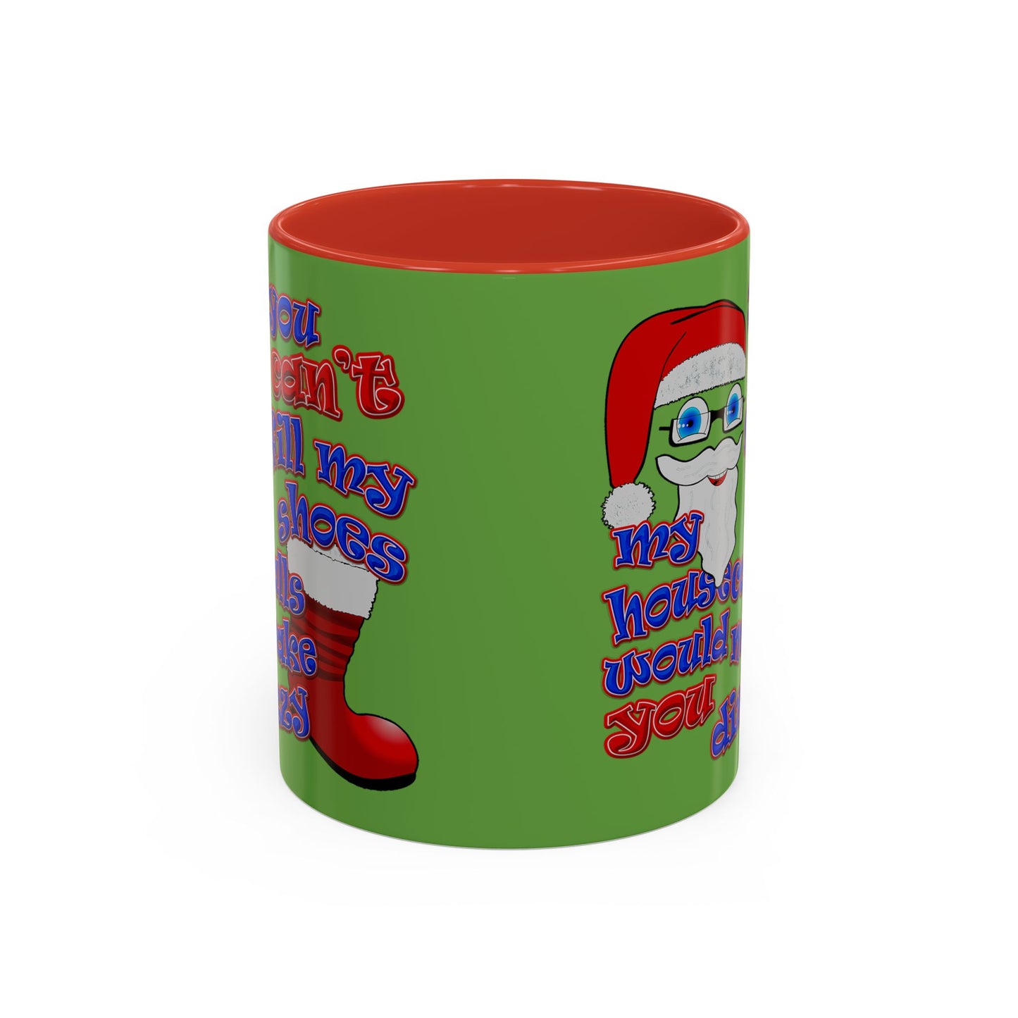 santa's shoes - Accent Mug (green)