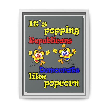 popping like popcorn - framed canvas art (dark grey)