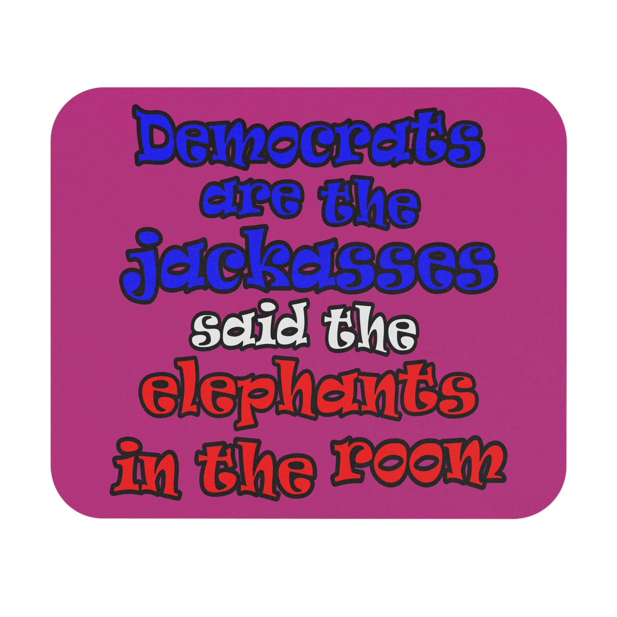 donkeys and elephants - Mouse Pad (Rectangle) (pink)