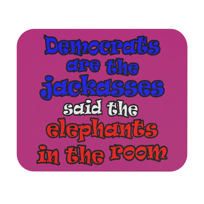 donkeys and elephants - Mouse Pad (Rectangle) (pink)
