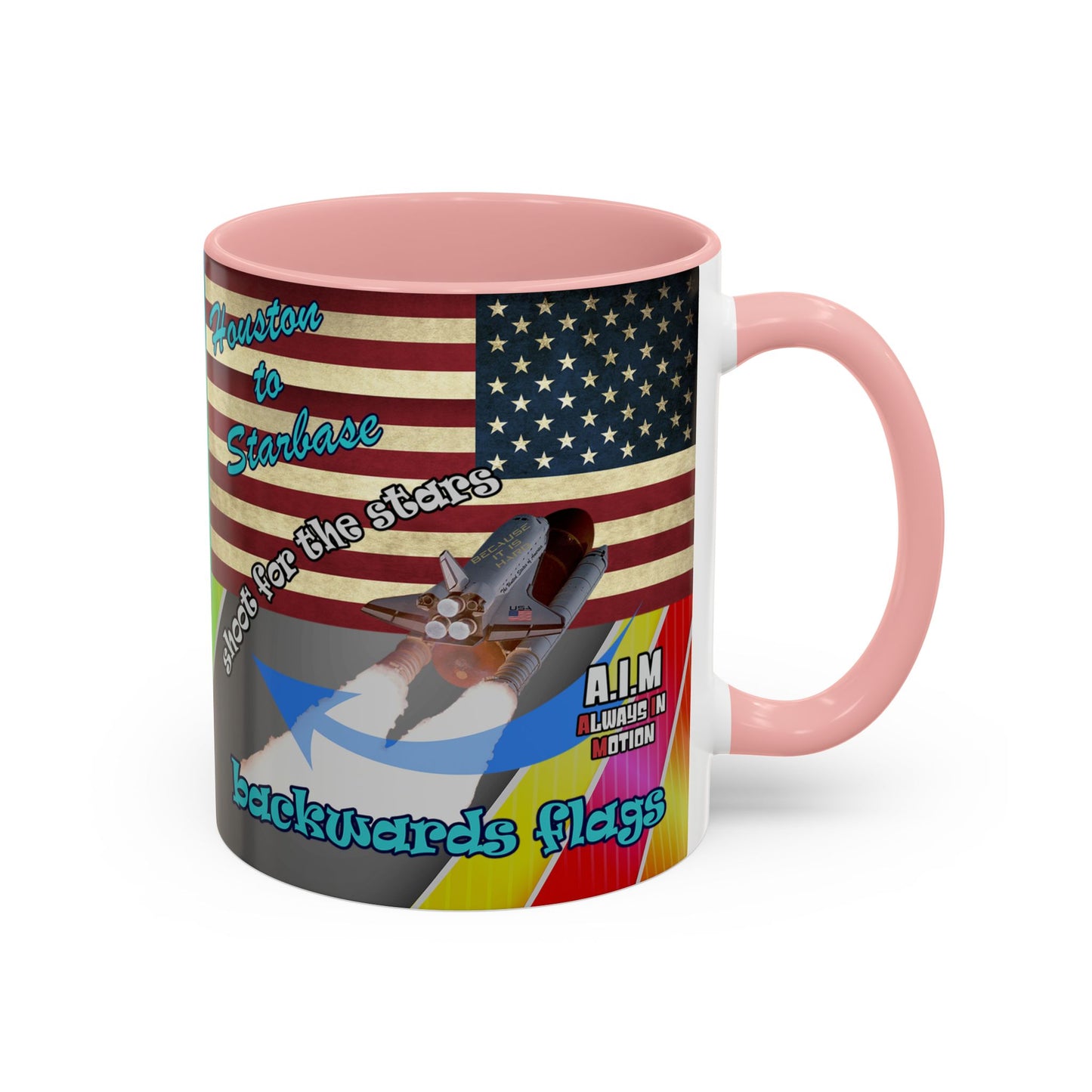 shoot for the stars - Accent Mug (rainbow split)