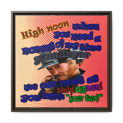 high noon - framed canvas art (yellow-orange wave)