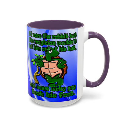 turtle race - Accent Mug (blue-white wave)