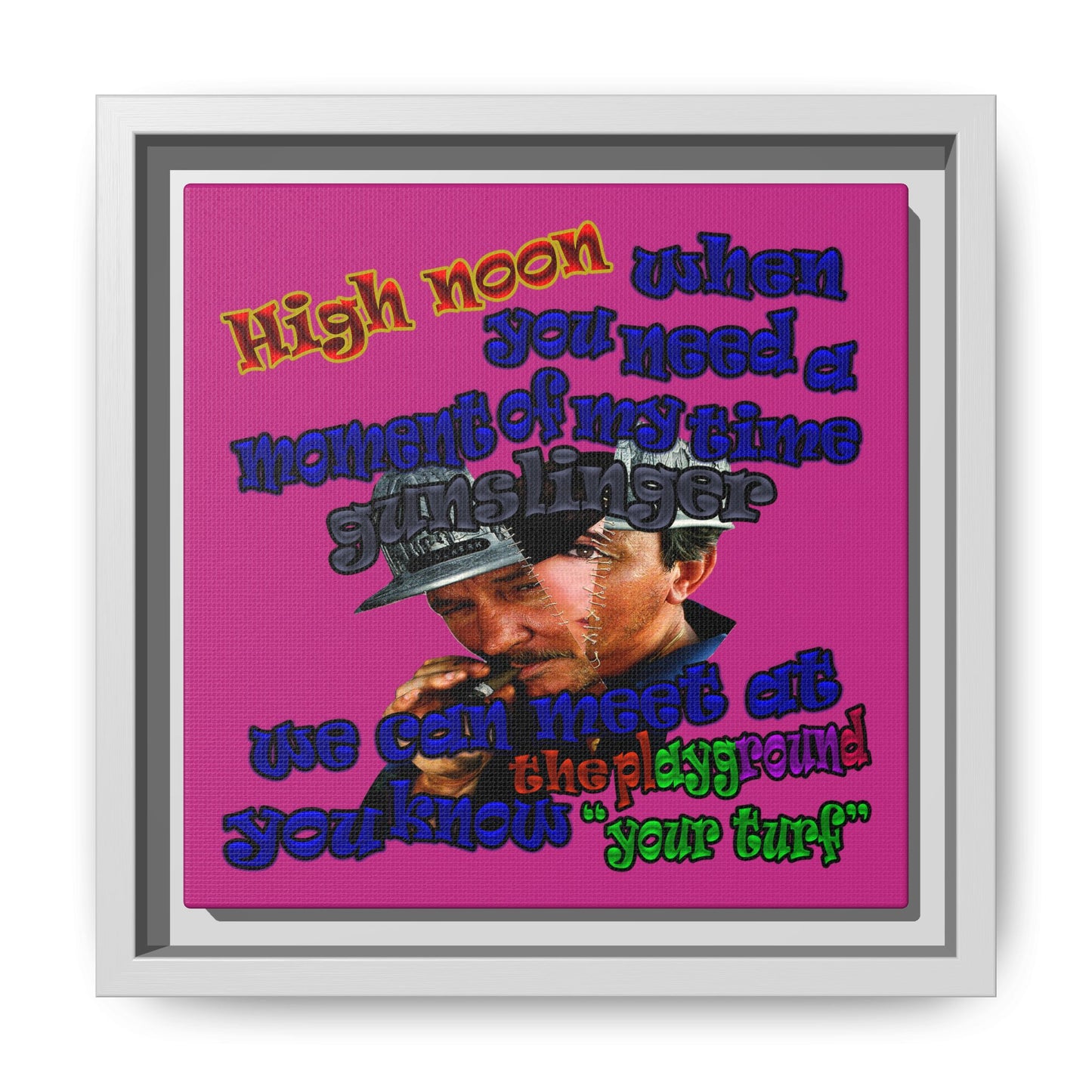 high noon - framed canvas art (pink)
