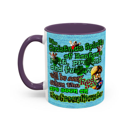 christmas spirits of boston - Accent Mug (faded blue)