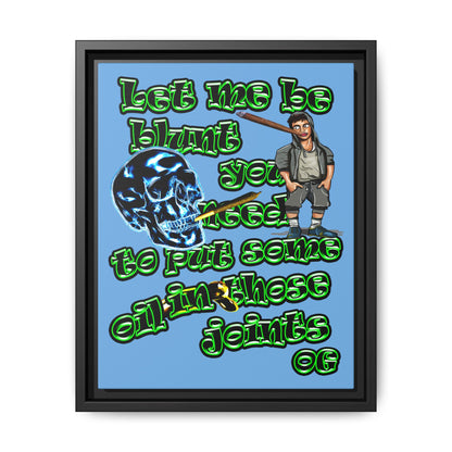 og - framed canvas art (light blue)
