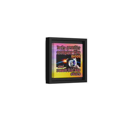 defy conquer reach - framed canvas art (color blur)