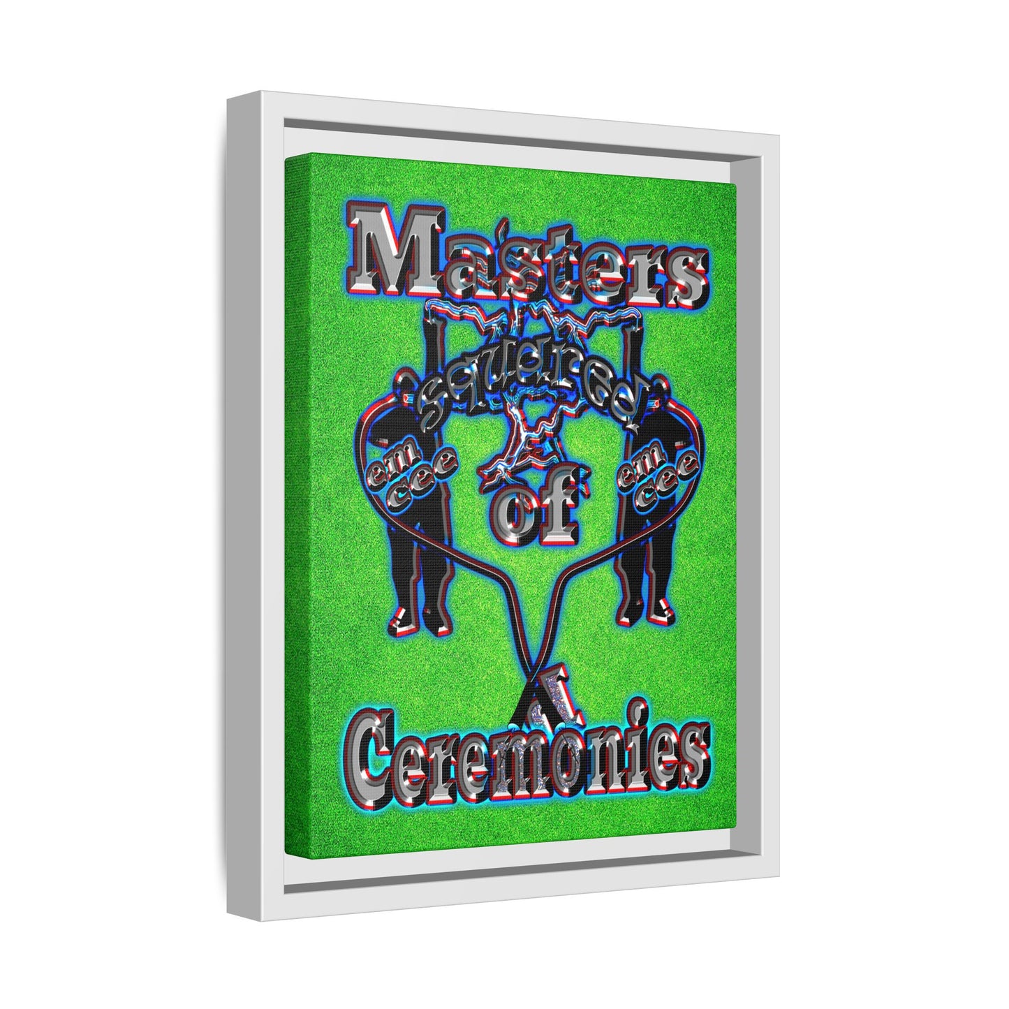 em cee squared - framed canvas art (green turf)