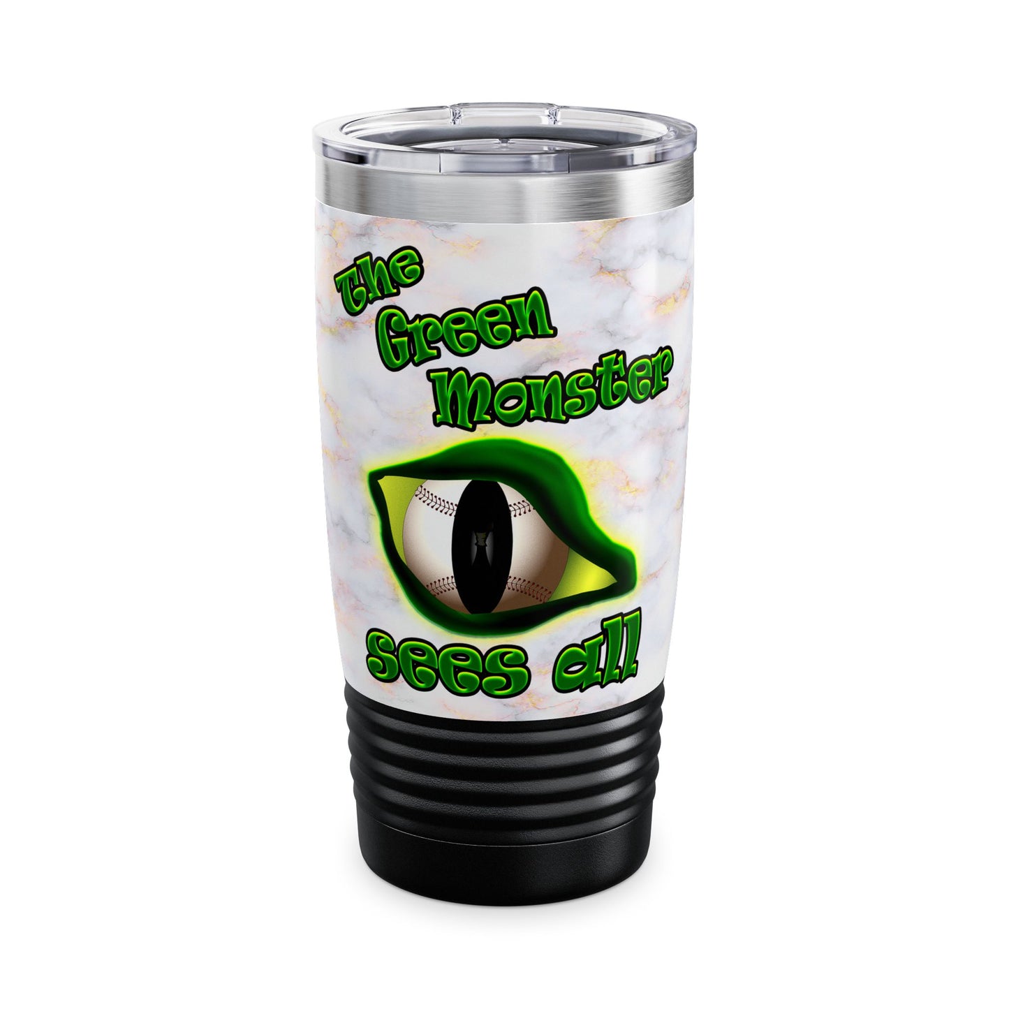 green monster - Ringneck Tumbler, 20oz (white marble)
