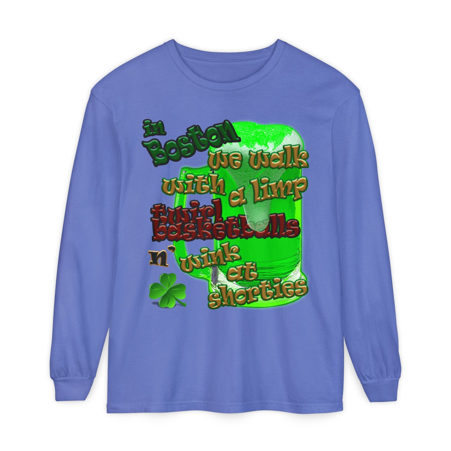 celtics logo - Unisex Garment-dyed Long Sleeve T-Shirt