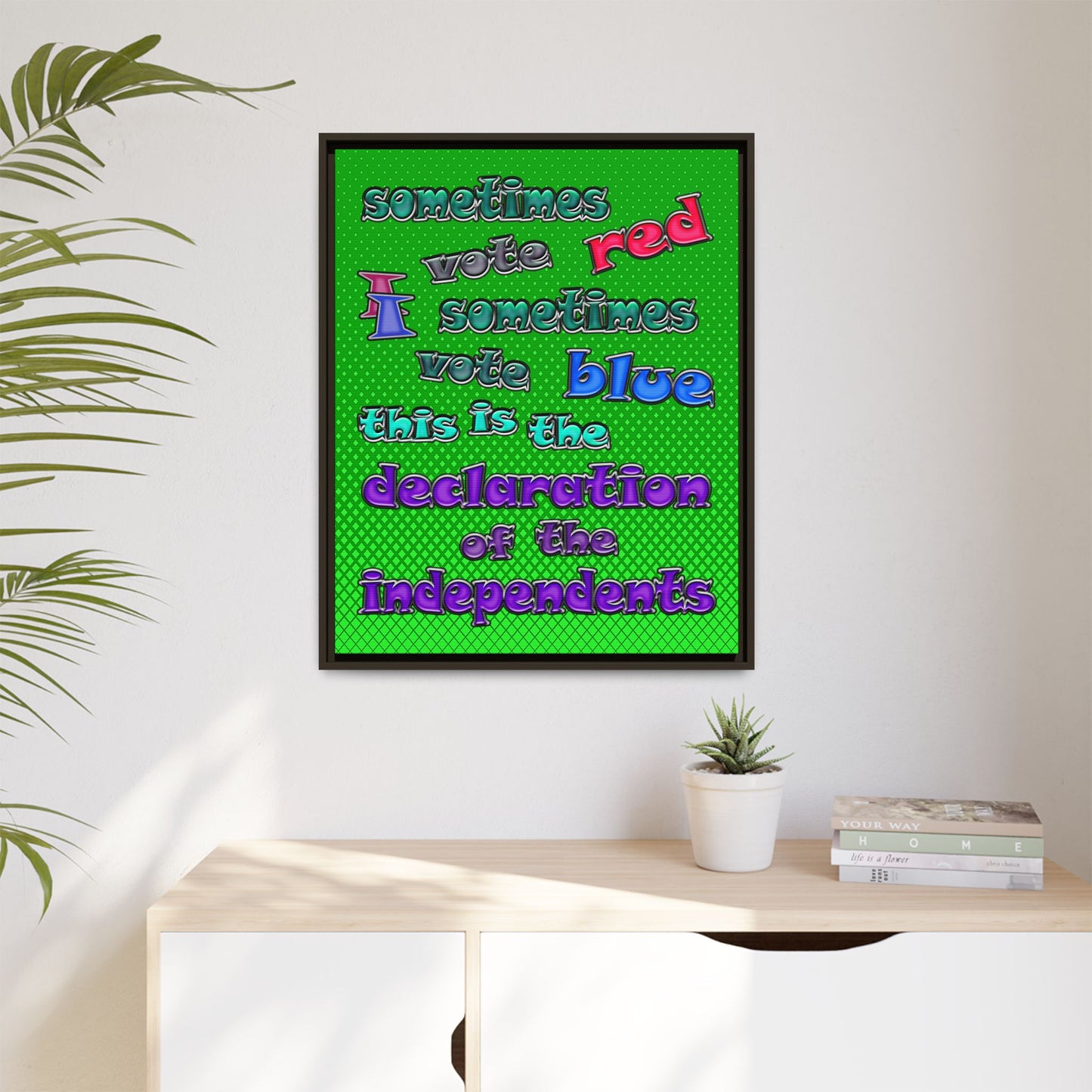 declaration of the independents - framed canvas art (logo green)